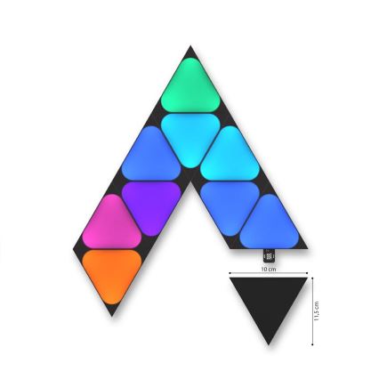 Nanoleaf - Rozšiřovací SADA 10x LED RGBW Stmívatelný panel MINI TRIANGLES LED/0,54W/230V 1200-6500K Wi-Fi