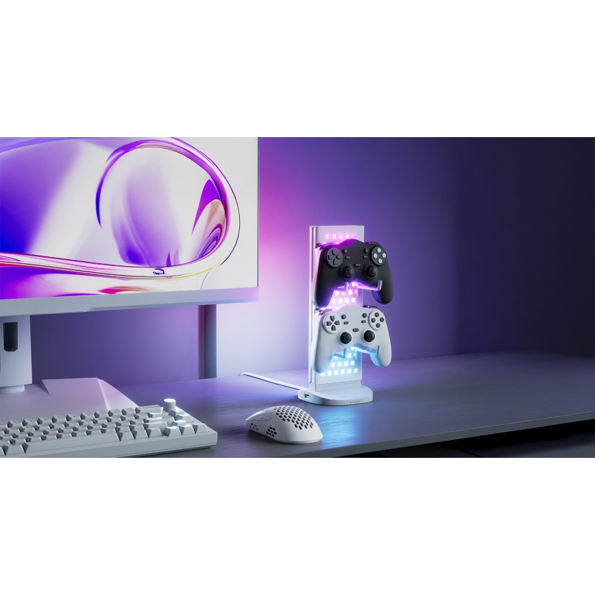 Nanoleaf - LED RGBIC Stmívatelná nabíjecí stolní stanice 3v1 5V 2700-6500K černá