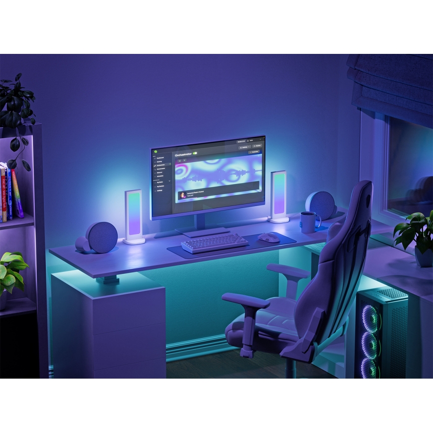 Nanoleaf - LED RGBIC Stmívatelná nabíjecí stolní stanice 3v1 5V 2700-6500K černá