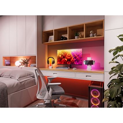 Nanoleaf - LED RGBIC Stmívatelná nabíjecí stolní stanice 3v1 5V 2700-6500K černá