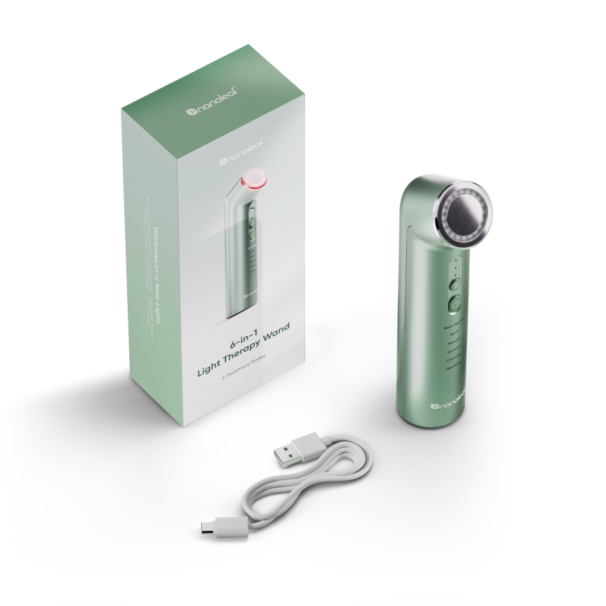 Nanoleaf - LED Ultrazvukový přístroj na omlazení pleti 6v1 5W/2500 mAh mintová