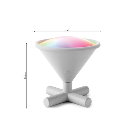 Nanoleaf - LED RGBW Stmívatelná nabíjecí stolní lampa UMBRA CONO LED/2,4W/5V 2700-6500K 2530 mAh šedá