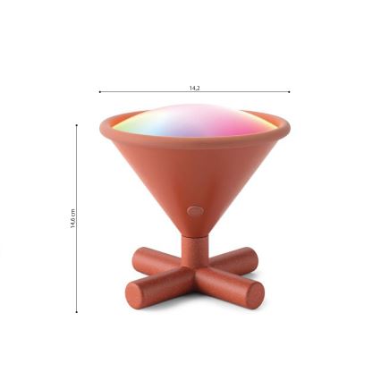 Nanoleaf - LED RGBW Stmívatelná nabíjecí stolní lampa UMBRA CONO LED/2,4W/5V 2700-6500K 2530 mAh hnědá