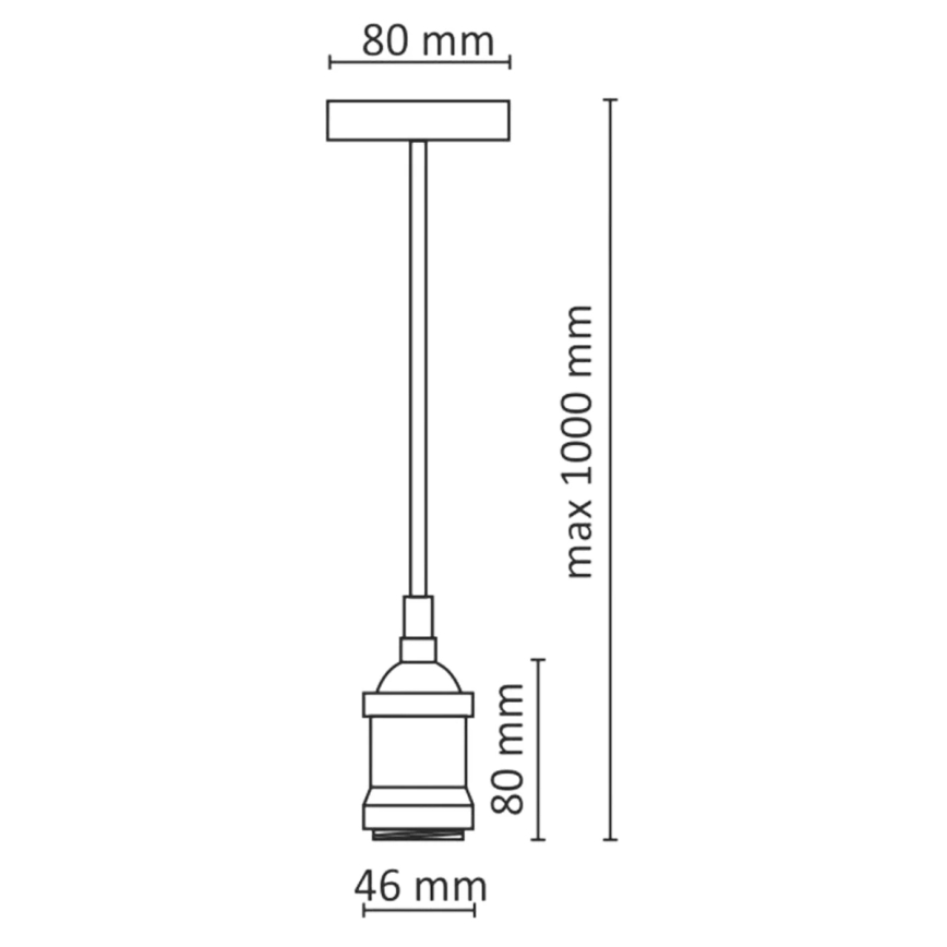 Napájecí kabel 1xE27/20W/230V zlatý