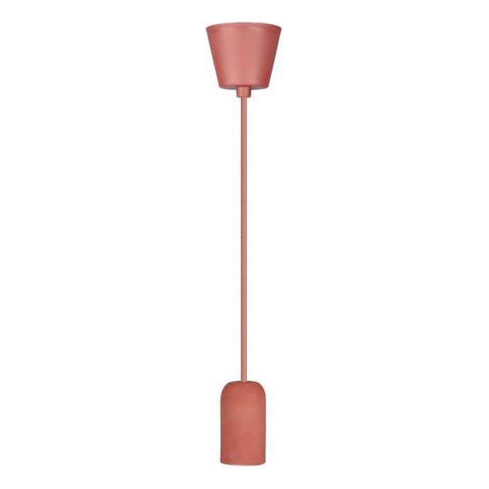 Napájecí kabel 1xE27/60W/230V beton/červená