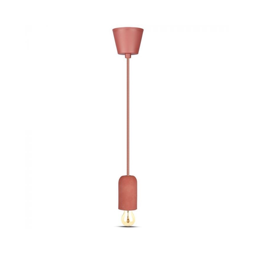 Napájecí kabel 1xE27/60W/230V beton/červená