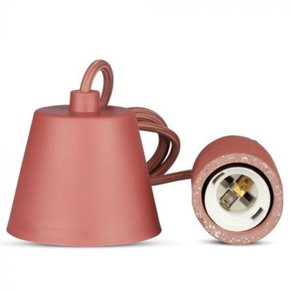 Napájecí kabel 1xE27/60W/230V beton/červená