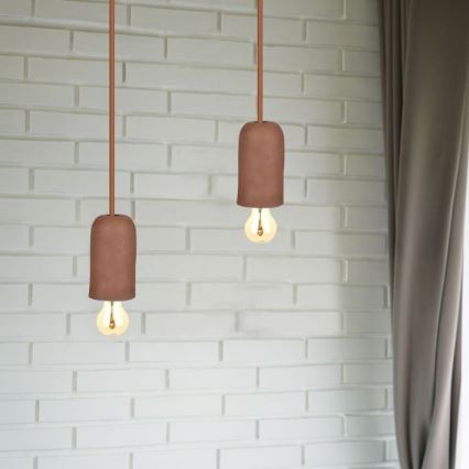 Napájecí kabel 1xE27/60W/230V beton/hnědá