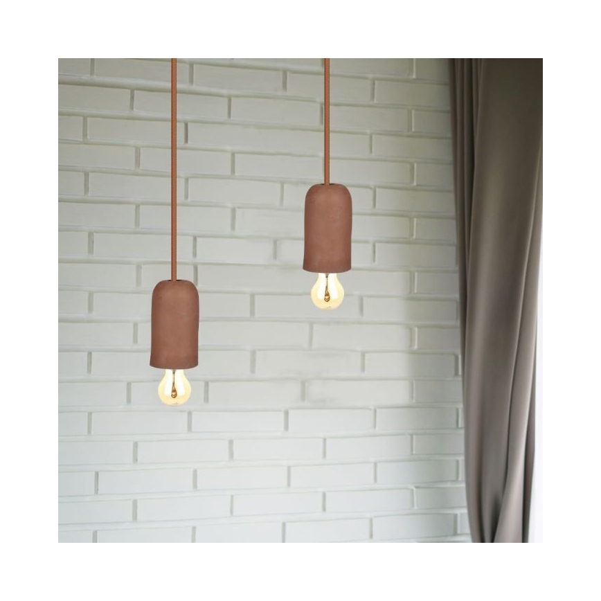 Napájecí kabel 1xE27/60W/230V beton/hnědá
