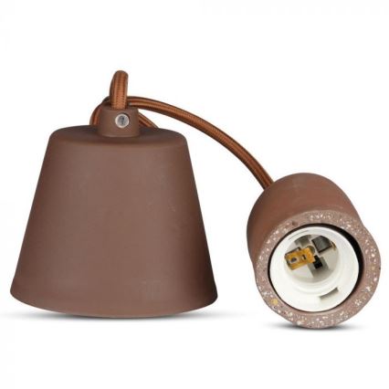 Napájecí kabel 1xE27/60W/230V beton/hnědá