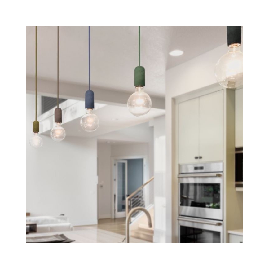 Napájecí kabel 1xE27/60W/230V beton/modrá