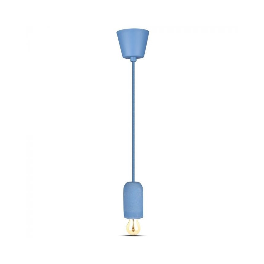 Napájecí kabel 1xE27/60W/230V beton/modrá