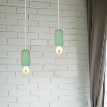 Napájecí kabel 1xE27/60W/230V beton/zelená