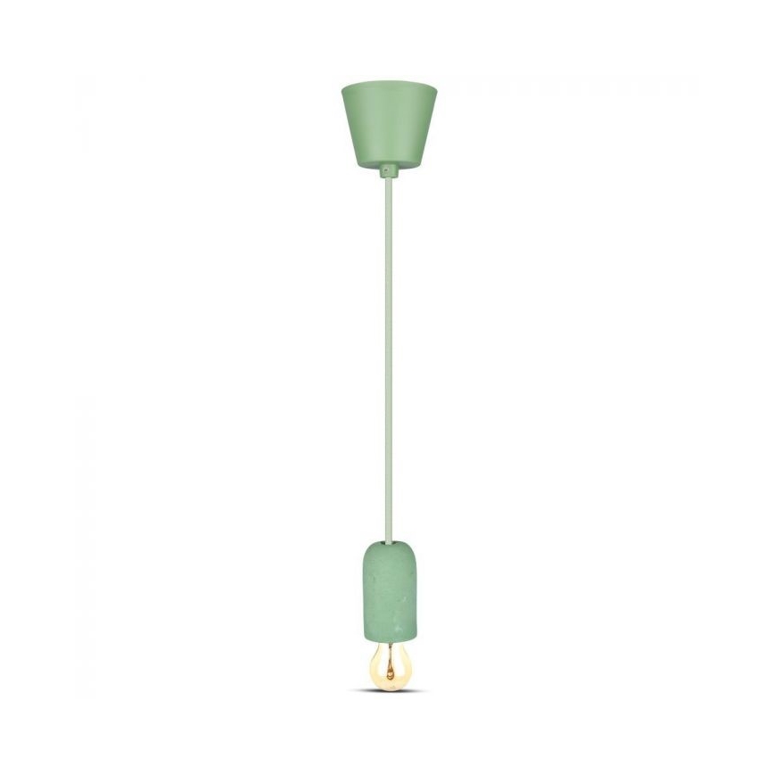 Napájecí kabel 1xE27/60W/230V beton/zelená