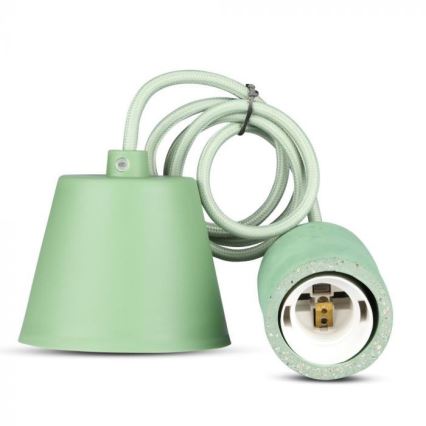 Napájecí kabel 1xE27/60W/230V beton/zelená