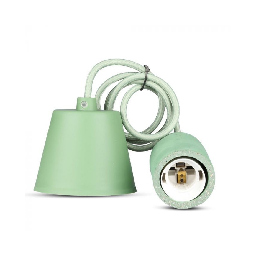 Napájecí kabel 1xE27/60W/230V beton/zelená