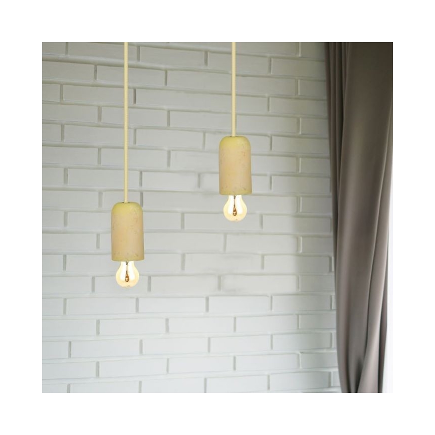 Napájecí kabel 1xE27/60W/230V beton/žlutá