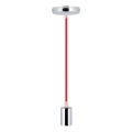 Napájecí kabel 1xE27/60W/230V červená/lesklý chrom