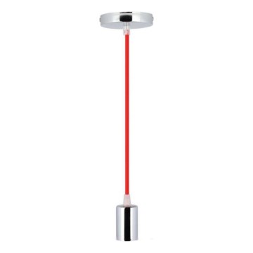 Napájecí kabel 1xE27/60W/230V červená/lesklý chrom