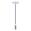 Napájecí kabel 1xE27/60W/230V fialová/lesklý chrom