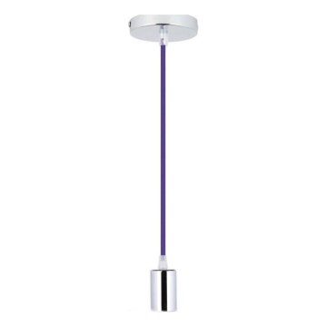 Napájecí kabel 1xE27/60W/230V fialová/lesklý chrom