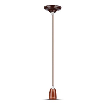 Napájecí kabel 1xE27/60W/230V hnědá/porcelán