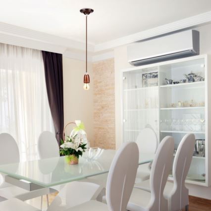 Napájecí kabel 1xE27/60W/230V hnědá/porcelán