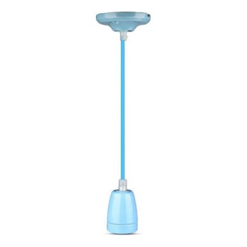 Napájecí kabel 1xE27/60W/230V modrá/porcelán
