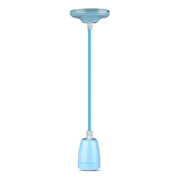 Napájecí kabel 1xE27/60W/230V modrá/porcelán