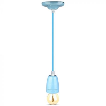 Napájecí kabel 1xE27/60W/230V modrá/porcelán