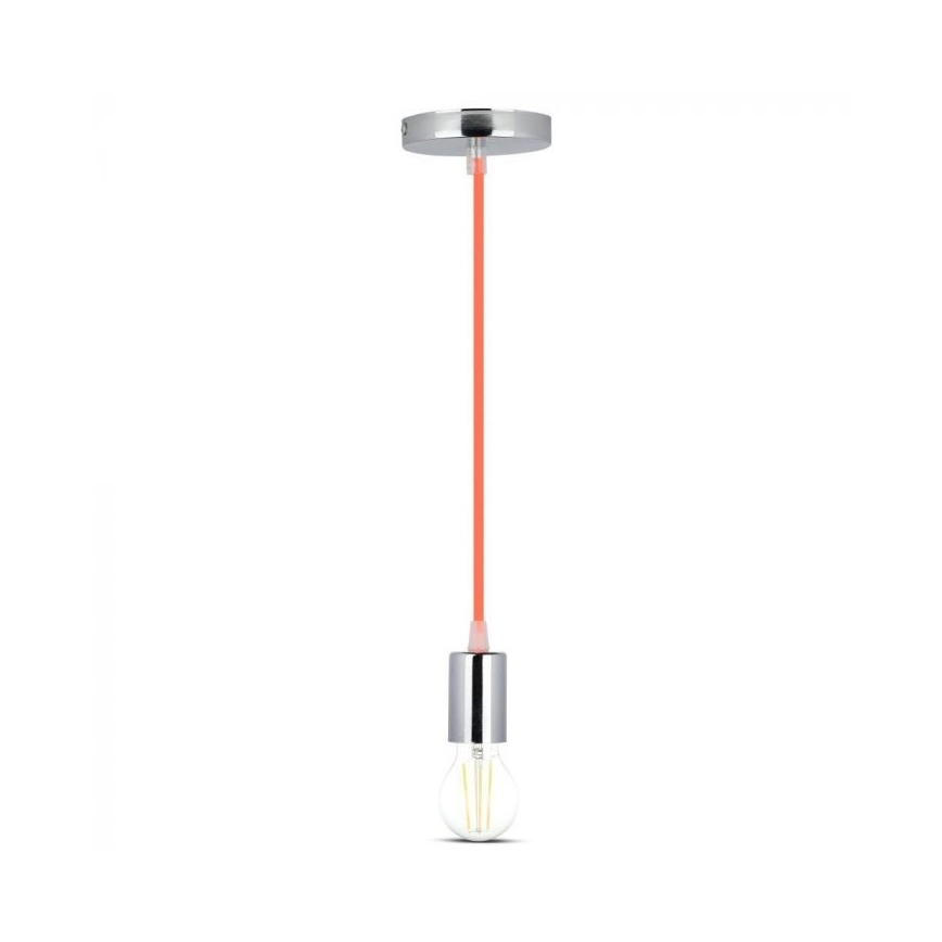 Napájecí kabel 1xE27/60W/230V oranžová/lesklý chrom