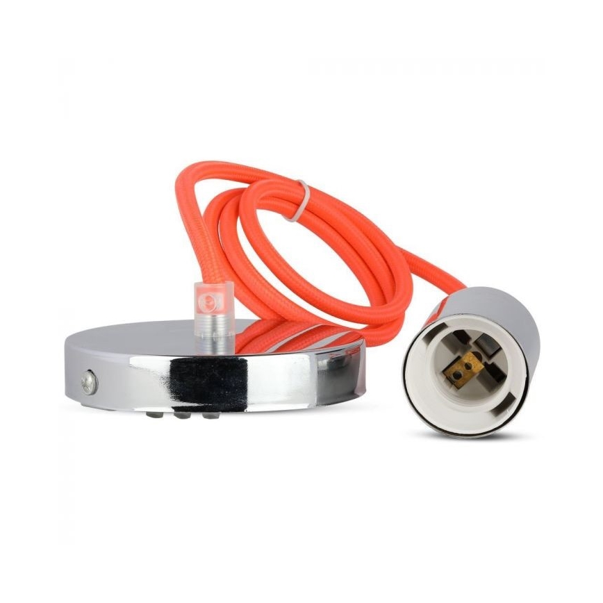 Napájecí kabel 1xE27/60W/230V oranžová/lesklý chrom