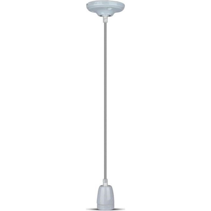 Napájecí kabel 1xE27/60W/230V šedá/porcelán