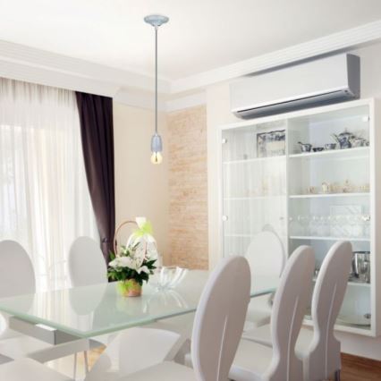 Napájecí kabel 1xE27/60W/230V šedá/porcelán