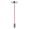 Napájecí kabel 1xE27/60W/230V tmavě růžová/lesklý chrom