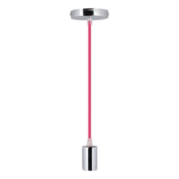 Napájecí kabel 1xE27/60W/230V tmavě růžová/lesklý chrom