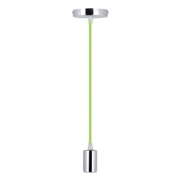 Napájecí kabel 1xE27/60W/230V zelená/lesklý chrom