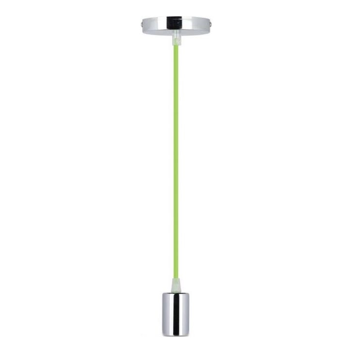 Napájecí kabel 1xE27/60W/230V zelená/lesklý chrom