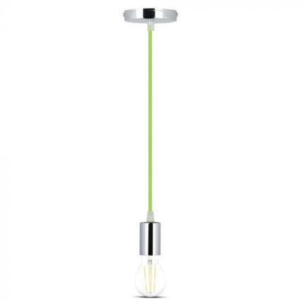 Napájecí kabel 1xE27/60W/230V zelená/lesklý chrom