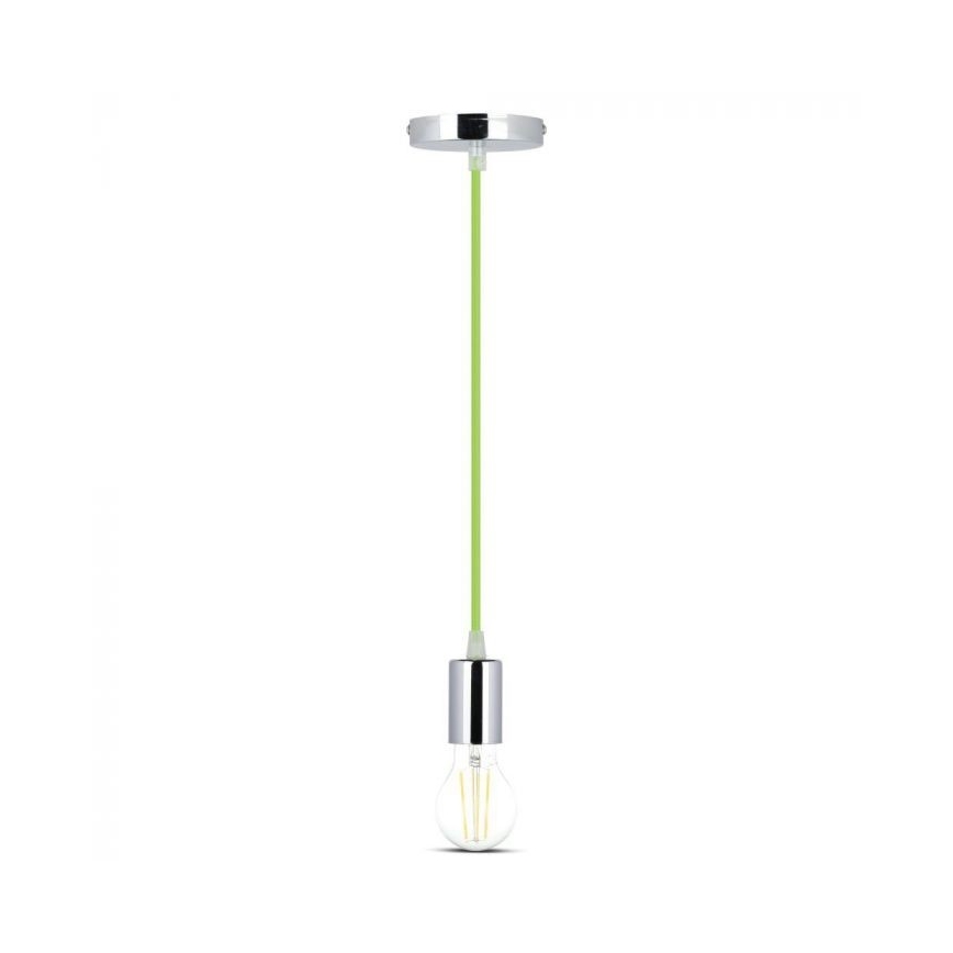 Napájecí kabel 1xE27/60W/230V zelená/lesklý chrom