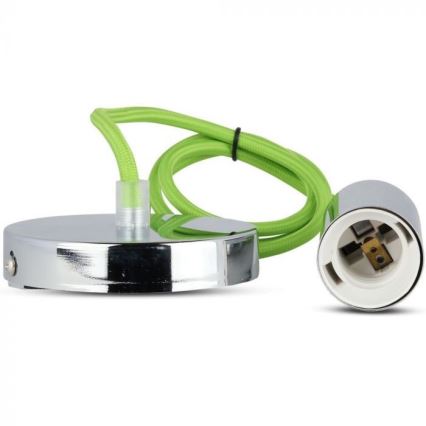 Napájecí kabel 1xE27/60W/230V zelená/lesklý chrom