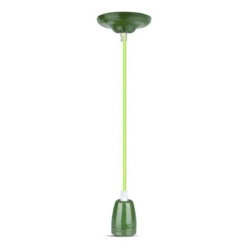 Napájecí kabel 1xE27/60W/230V zelená/porcelán