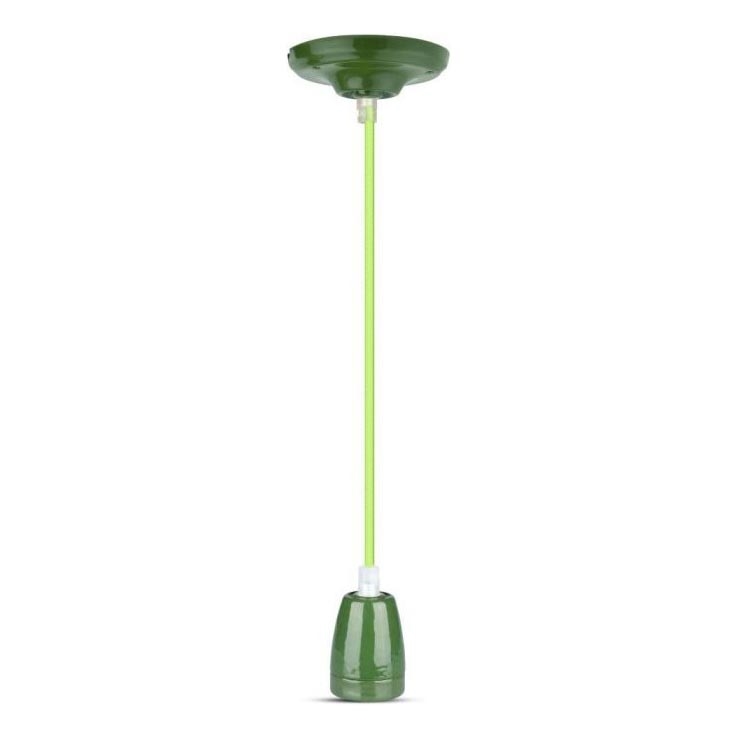 Napájecí kabel 1xE27/60W/230V zelená/porcelán