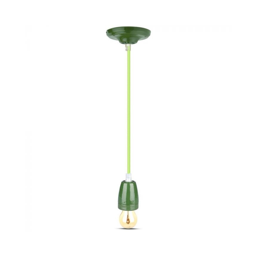 Napájecí kabel 1xE27/60W/230V zelená/porcelán