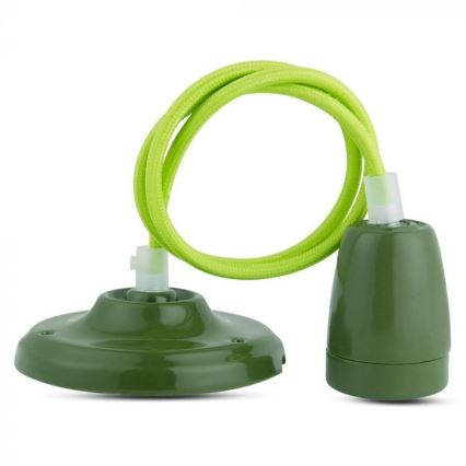 Napájecí kabel 1xE27/60W/230V zelená/porcelán
