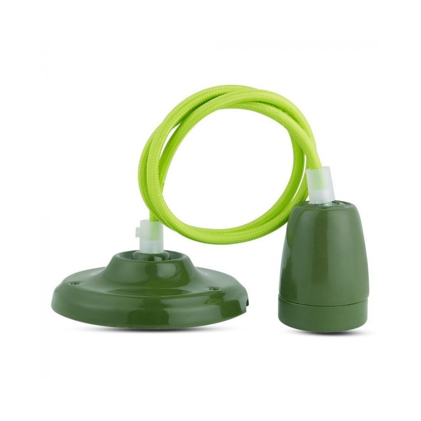Napájecí kabel 1xE27/60W/230V zelená/porcelán
