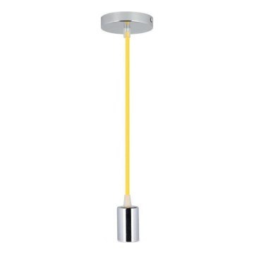 Napájecí kabel 1xE27/60W/230V žlutá/lesklý chrom