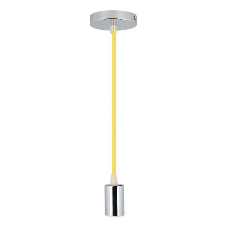 Napájecí kabel 1xE27/60W/230V žlutá/lesklý chrom