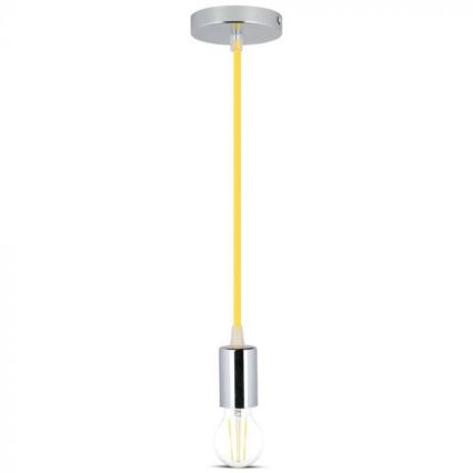 Napájecí kabel 1xE27/60W/230V žlutá/lesklý chrom