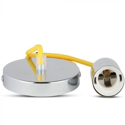 Napájecí kabel 1xE27/60W/230V žlutá/lesklý chrom